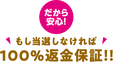 安心の効果が出なければ100％返金保証