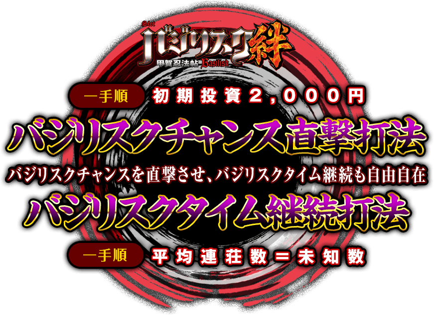 【特別キャンペーン実施中】バジリスクチャンスを直撃させ、バジリスクタイム継続も自由自在！バジリスク～甲賀忍法帖～絆『バジリスクチャンス直撃打法』