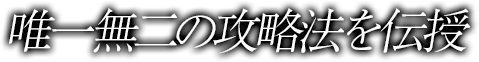 唯一無二の攻略法を伝授