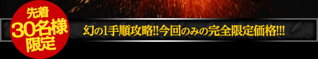 【先着30名様限定】幻の1手順攻略!!今回のみの完全限定価格!!!