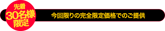 今回限りの完全限定価格でのご提供