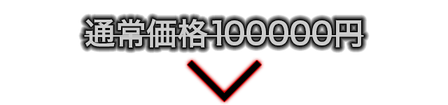 通常価格100,000円のところを…今回のみ完全限定特別価格でのご提供！