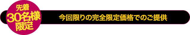 今回限りの完全限定価格でのご提供