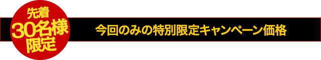 【30名様限定】今回のみの特別限定キャンペーン価格