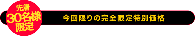 【先着30名様限定】今回限りの完全限定特別価格