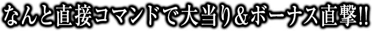 なんと直接コマンドで大当り&ボーナス直撃！