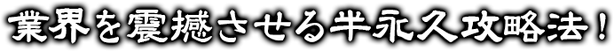 業界を震撼させる半永久攻略法！