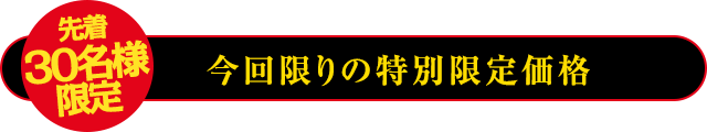 【先着30名様限定】今回限りの限定特別価格！