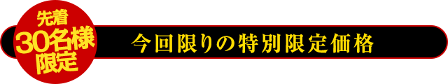 【先着30名様限定】今回限りの限定特別価格！