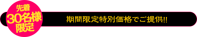 【先着30名様限定】今回限りの特別限定価格！