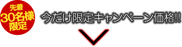 先着30名様限定!今だけ限定キャンペーン価格!