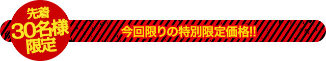 【先着30名様限定】今回限りの特別限定価格！