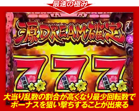 【最速の極み】大当り乱数の割合が高くなり、最少回転数でボーナスを狙い撃ちすることが出来る！