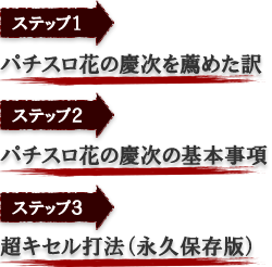 【ステップ1】パチスロ 花の慶次を薦めた訳 【ステップ2】パチスロ 花の慶次の基本事項 【ステップ3】超キセル打法（永久保存版）