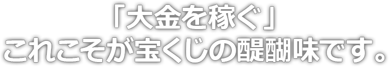 「大金を稼ぐ」これこそが宝くじの醍醐味です。