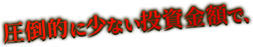 圧倒的に少ない投資金額で、