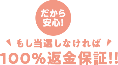 安心の効果が出なければ100％返金保証