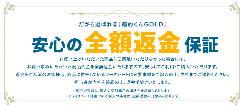 安心の全額返金保証