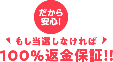 安心の効果が出なければ100％返金保証